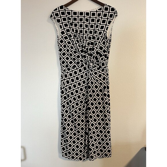 Lauren Ralph Lauren Dress Women's 12 Geometric Print Sheath Fitted Wiggle Jersey - Picture 1 of 7